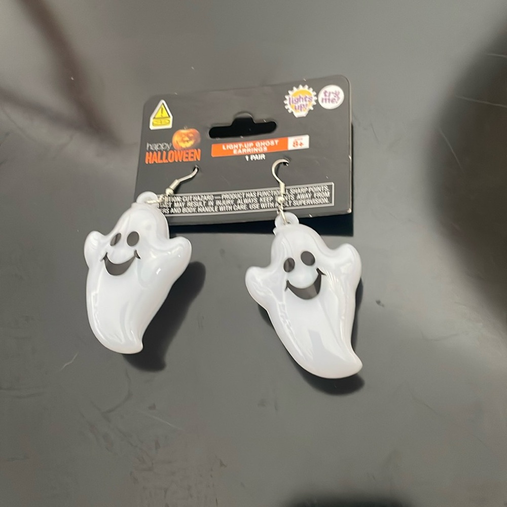 Blue Light Up Ghost Earrings